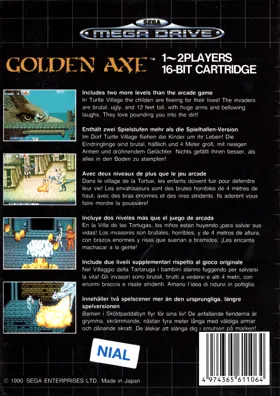 Golden Axe (World) (Sega Smash Pack) box cover back